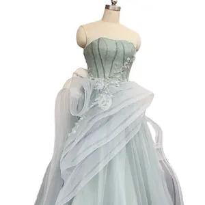 ウェディングドレス用韓国スタイルオフショルダーチュール生地花