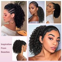 Synthétique Afro Puff Cheveux Queue De Cheval Doux Moelleux Afro Bouclés Postiches 12 Pouces Afro Crépus Bouclés Cordon Queue De Cheval Extensions De Cheveux