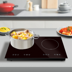 Placa de inducción de cerámica con control táctil, Cocina de Inducción eléctrica de 2 quemadores, Cocina de Inducción de doble cabezal - Product Image 1