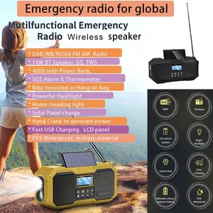 Marine Noaa Weather Radio Speakers Bt Power Bank Smart Speaker Met Krachtige Zaklamp Voor Outdoor