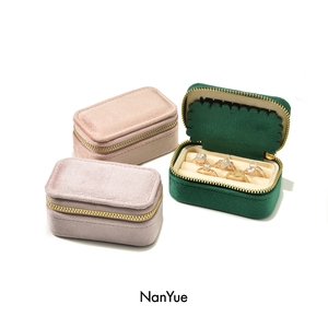 Tùy Chỉnh Nhung Hộp Đồ Trang Sức Mini Xách Tay Nhẫn Lưu Trữ Đồ Trang Sức Box Với Gương Ngọc Bảo Đá Quý Nhẫn Hộp Đồ Trang Sức Tổ Chức - Product Image 4
