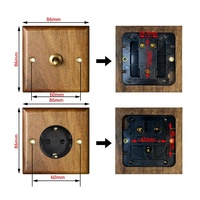 Interruptor de Palanca y Enchufe de Madera Maciza Estilo Vintage Estándar Europeo, Enchufe Eléctrico con Regulador de Velocidad, Interruptor de Pared para Luz Universal Antiguo