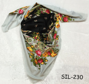 Bufandas de turbante slavonic de 140x140cm, bufandas maxi cuadradas con estampado de flores de viscosa, chal ruso, superventas - Product Image 5