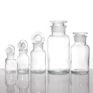 100ml 250ml 500ml Atacado Wide Mouth Clear Amber Glass Medicine Bottle Farmácia Reagente Bottle