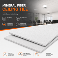 Plafond en fibres minérales, résistant à l'humidité, anti-affaissement, ignifuge, pour bureaux, hôtels, centres commerciaux – Fournisseur direct usine