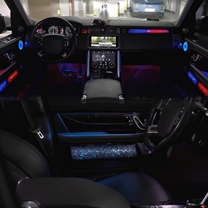 Éclairage d'ambiance intérieur amélioré SJC à 64 couleurs pour Land <span class=keywords><strong>Rover</strong></span> <span class=keywords><strong>Range</strong></span> <span class=keywords><strong>Rover</strong></span> Vogue 2018-2022 LHD/RHD, accessoires LED Symphony pour voiture - Product Image 2