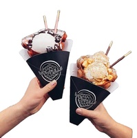 Portaconos de Papel para Helado Personalizado, Cono para Waffle de Burbujas con Impresión de Logotipo