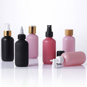 <b>Plastic</b> Bottles Boston Shape 60ml 120ml 180ml 240ml Frosted Matte Black Screw Cap For Cosmetic <b>Packaging</b> - Product Image 2