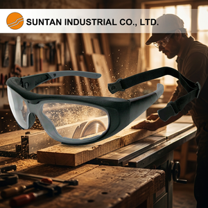 Lunettes de sécurité Ansi Ce En166 anti-buée résistantes avec sangle interchangeable - Product Image 1