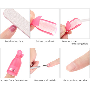10 Uds. De pinzas para quitar esmalte de uñas en Gel, Set de herramientas de manicura, pinzas de plástico acrílico, reutilizables - Product Image 4
