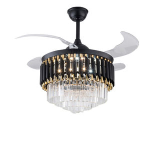 Résidentiel moderne Smart Home décoratif télécommande or cristal grands ventilateurs de plafond avec lumières LED télécommande - Product Image 1