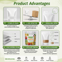 Custom Printed Stand up Zipper Pouches Oat Chocolate Snack Instant Food Packaging Bags Custom Logo
