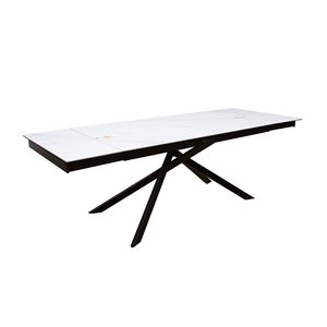 2024 Modern Smart Furniture Restaurant Tables Snow Mountain Slabs <b>Top</b> Wireless Extendable Dining Set New Product Metal DT001 Sma - Product Image 3