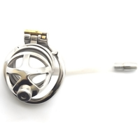 Cage de chasteté masculine avec verrouillage furtif oeil de cheval cathéter urétral dilatateur prise de pénis dispositif de cathéter d'urètre 304 anneaux de bite en acier