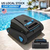 Robot Pembersih Kolam Renang Tanpa Kabel untuk Dinding Kolam dengan Baterai 5200mAh dan Jalur Pembersihan Cerdas, Keranjang Filter 4L, 75GP 5200mAh