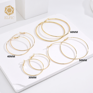 엘프 스타일 심플 여성용 큰 링 귀걸이 인기 판매 패션 귀걸이 도매 - Product Image 6