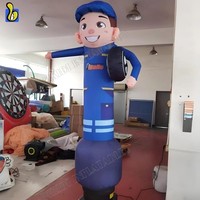 Garçon commercial bon marché de danseur de main de vague extérieure avec le ventilateur pour le magasin de pneu
