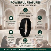 Bracelet intelligent de Dhikr islamique, compteur de Tasbih, gravure personnalisée, pour le Hajj, l'Omra, le Ramadan, cadeau, vente en gros