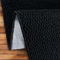 Tapis noir ananas lavable en machine et pliable, en polypropylène durable, antidérapant, à poils ras, pour salon et maison