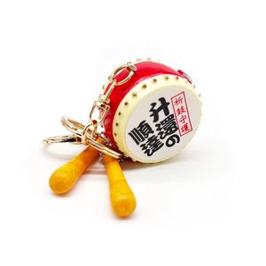 Mini trống Gậy Keychain gỗ tự nhiên thu nhỏ trống dính Bộ gõ vòng chìa khóa - Product Image 5