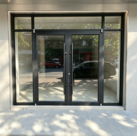Porte de Magasin Moderne en Aluminium Robuste, Économe en Énergie, Cadre Fin, Verre Teinté, Porte Commerciale, Conception Durable
