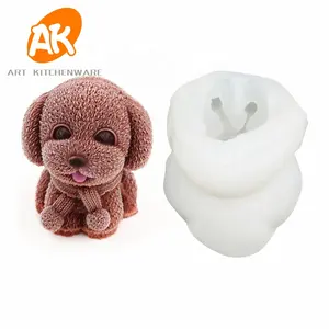AK泰迪狗食品级硅胶慕斯模具3D冰模具软糖蛋糕装饰糕点模具面包店SM-2306