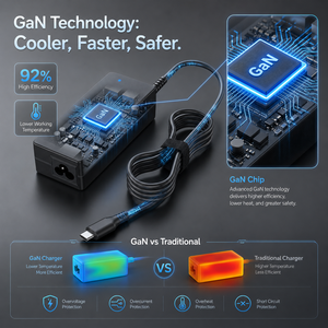 Chargeur <span class=keywords><strong>d</strong></span>'<span class=keywords><strong>ordinateur</strong></span> <span class=keywords><strong>portable</strong></span> GaN 65W PD 3.0 à charge rapide, adaptateur secteur de bureau, certifié CE, fabricant professionnel OEM ODM, 65 watts - Product Image 3