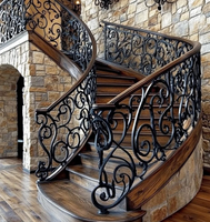 Prima en fer forgé personnalisé de haute qualité maison escalier clôture meilleur prix garde-corps en fer forgé