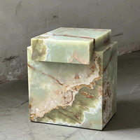 Table basse créative en marbre onyx vert Cammy Stone, table d'appoint multifonctionnelle, mobilier de salon de luxe