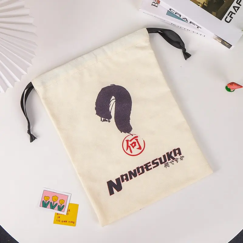 Fashionable Drawstring cotton gift Bags canvas drawstring gift Bag with custom Logo