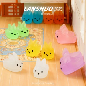 รองเท้าแตะกระต่ายเรซิ่น Lanshuo เรืองแสงในที่มืด อุปกรณ์ตกแต่งงานฝีมือ พวงกุญแจจี้ห้อย สำหรับงานศิลปะและของสะสม - Product Image 4