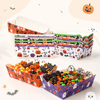 Boîtes en papier jetables à thème Halloween pour frites, bonbons, pop-corn – Contenants de fête pour collations