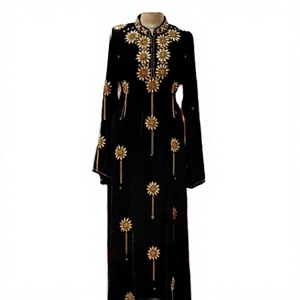 AWAIS HOUSE <b>Plus</b> <b>Size</b> Lightweight Polyester Handmade Sequined Beaded Floor Length High Neck Long Sleeve Ethnic Flared Wedding - Product Image 2
