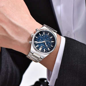 Montre à quartz sport de mode BENYAR 5214 de marque supérieure, 42 mm, pour homme d'affaires, calendrier, étanche, bracelet en acier inoxydable, lumineuse, 2026 - Product Image 4