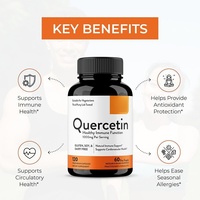 Capsules de Quercétine OEM : Complément Herbal pour une Fonction Immunitaire Saine, Extrait de Zinc et Vitamine, 120 Capsules