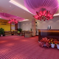 Yeni Çin Tarzı Demir Kumaş Asılı Avize Ziyafet Salonu Otel Kulübü Lotus Lamba Yemek Oturma Odası Işık LED Ayarlanabilir