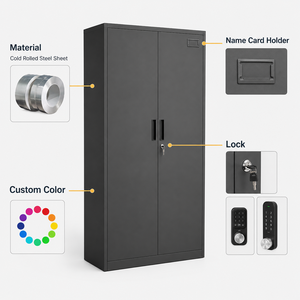 Home Office Steel Metal File Cupboard <b>Lockable</b> <b>Drawer</b> Filing Cabinet for School Staff Employee Document Storage - Product Image 2