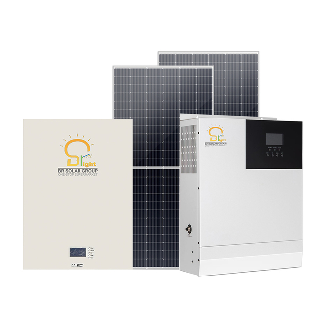 BR SOLAR 3KW Off-Grid Solar Power System with Mono Panels and Lithium Battery Full Set for Home