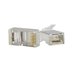 FTP RJ45 CAT5 8 pin korumalı 8P8C Ethernet konektörü