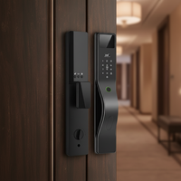 Cerradura Inteligente de Seguridad con App Tuya/TT Lock para Desbloqueo por Huella Dactilar, Grado C de Seguridad, Fácil Instalación, para Puerta Principal Exterior de Madera