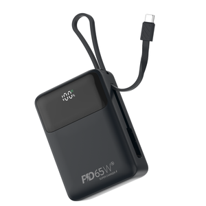 Chargeur rapide 5W PD, batterie externe 20000mAh Li-Polymère, câble intégré, écran LED, technologie GaN, chargeur rapide 2-en-1, compatible avec les ordinateurs portables - Product Image 4