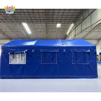 Tente de paintball portable à trois couches imperméable en PVC bleu gonflable de haute qualité en vente chaude pour 6 à 8 personnes