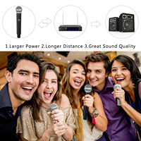 Microphone de conférence portable léger à 2 canaux de haute qualité, prix abordable, VHF sans fil, directivité cardioïde, modulation FM