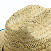 Chapeaux de paille d'été à large bord, style sauveteur, avec patch logo personnalisé, pour surf, safari, pêche et plage