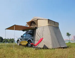 Cobertura macia para acampamento, à prova d'água, piso emborrachado, tecido poly algodão, à prova d'água, 1-2 pessoas, teto superior, barraca para família