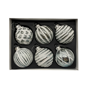 Set di 6 Pezzi Soffiato disegno A Colori o il modello di palla 6 centimetri stile Europeo e Americano di <span class=keywords><strong>Natale</strong></span> albero Di <span class=keywords><strong>Natale</strong></span> decorazione - Product Image 2