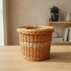 Classic Eco Friendly Bamboo Cane Floor <b>Flower</b> Holder <b>Basket</b> <b>Flower</b> Pots Lightweight Durable Customised Finish Indoor Use Made - Product Image 1