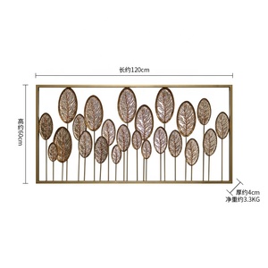 Decorazione Murale di Lusso in Ferro Battuto a Forma di Foglia per Soggiorno, Arte da <span class=keywords><strong>Parete</strong></span> per Arredamento Casa - Product Image 2