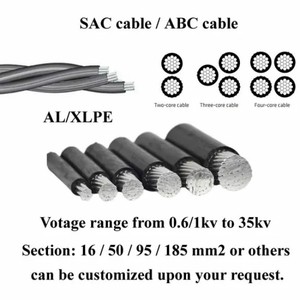 Câble Aérien Souterrain <span class=keywords><strong>Hta</strong></span> en Aluminium Torsadé 3X70+54.6+2X16mm2 3X35+54.6+25mm2 3CX175+120 3X50+54.6mm2 Isolation <span class=keywords><strong>PVC</strong></span> - Product Image 4