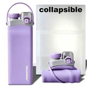 Borraccia da Viaggio Pieghevole in Silicone Leggera Personalizzabile, Antigoccia, Portatile <span class=keywords><strong>per</strong></span> <span class=keywords><strong>Sport</strong></span>, Campione Gratuito - Product Image 2